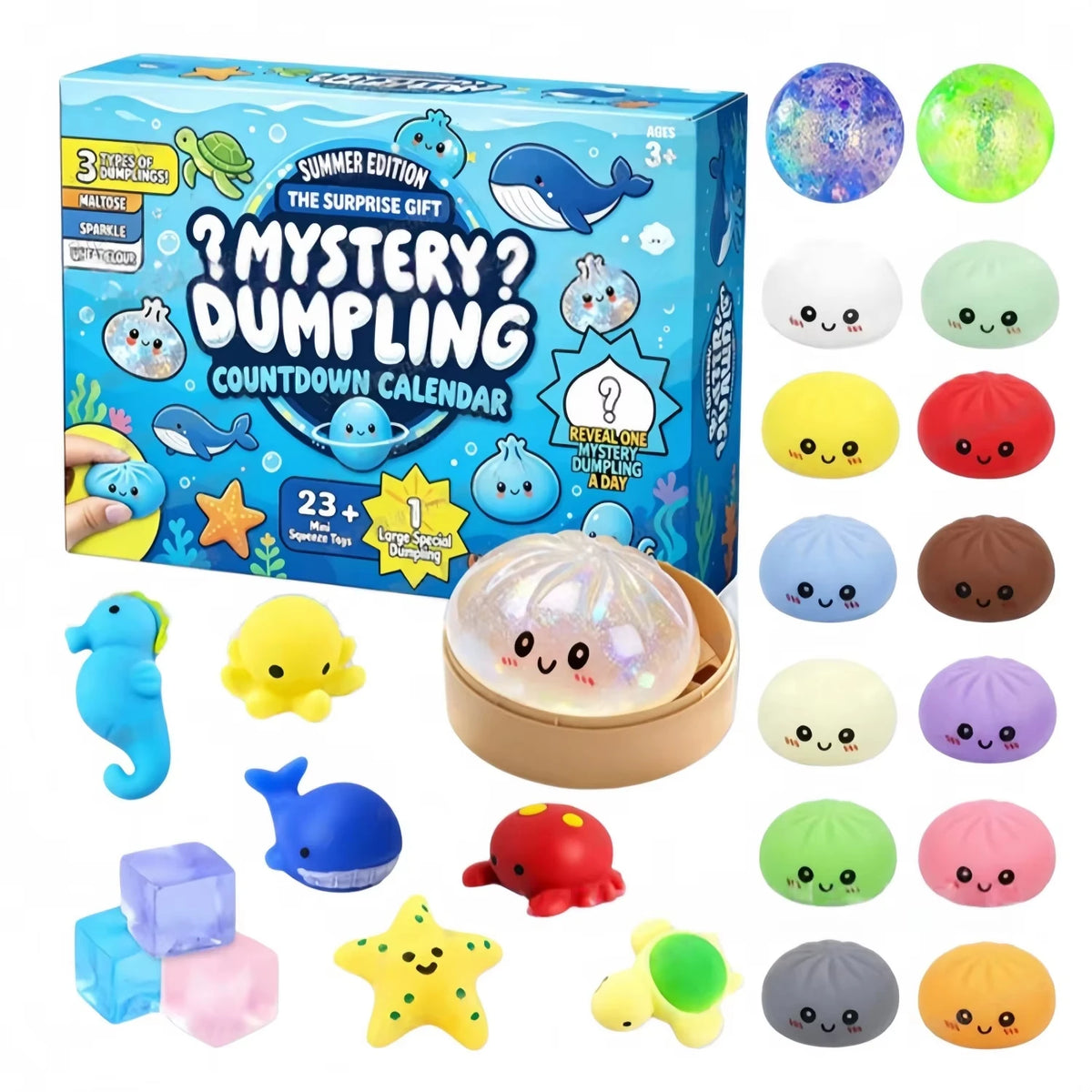Dumpling Squishy Advent Calendar 2026 Mystery 24 Calendar Random Squishy Squeeze Fidget Stress Relief XMAS Christmas PartyGift