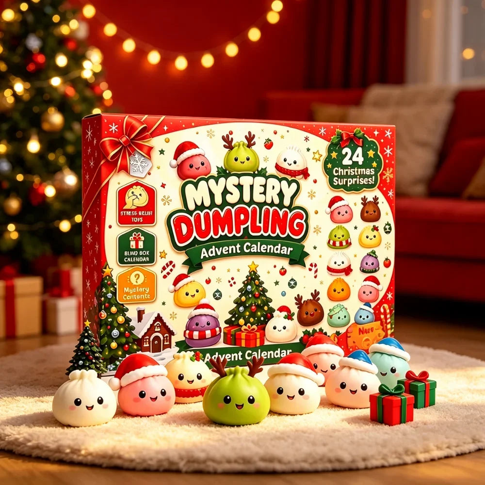 Squishy 2026 New Christmas Advent Calendar, 24 Days Countdown Surprise Box, Squeeze Sensory Gift Dumpling Slow Rebound Squishies