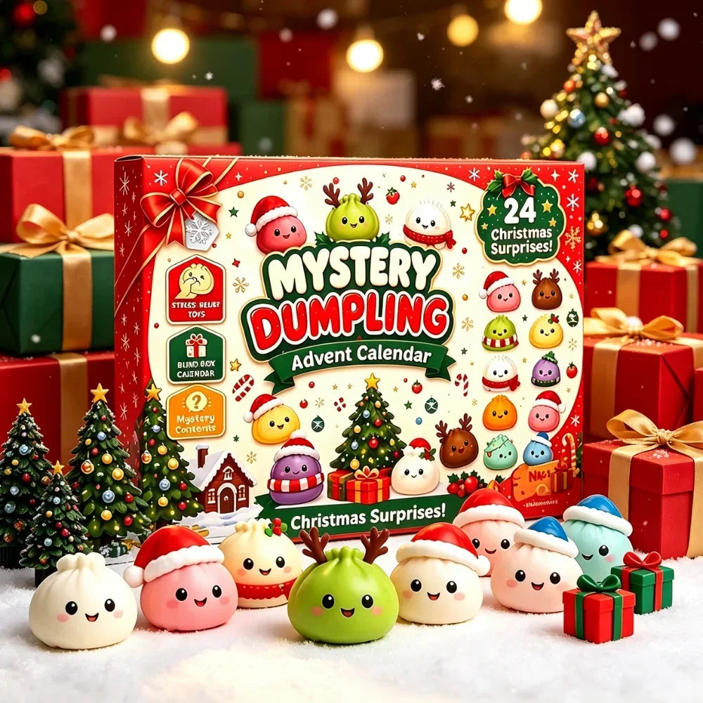 Squishy 2026 New Christmas Advent Calendar, 24 Days Countdown Surprise Box, Squeeze Sensory Gift Dumpling Slow Rebound Squishies