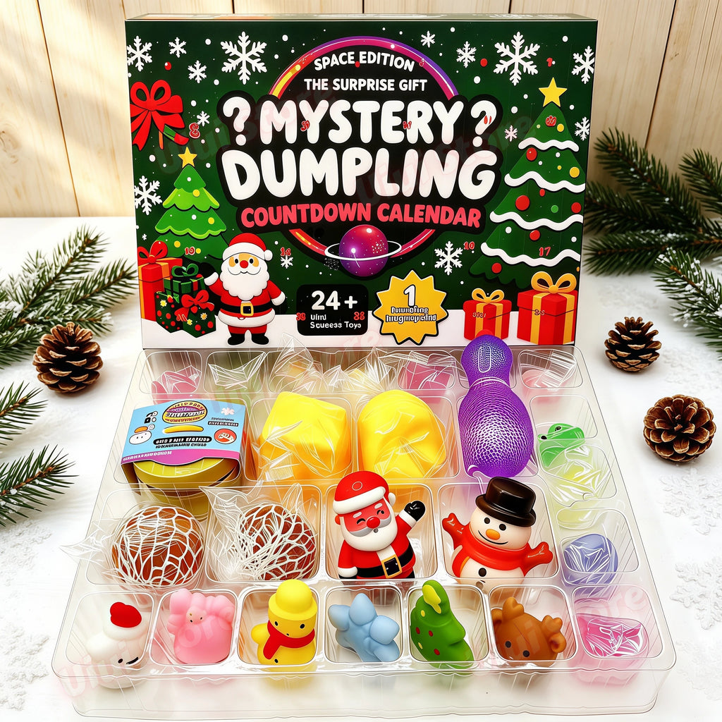 Christmas Squishy Advent Calendar 2026 24 Days Countdown Dumpling Squishy Stress Relief Fidget Home Decoration Surprise Gift Box