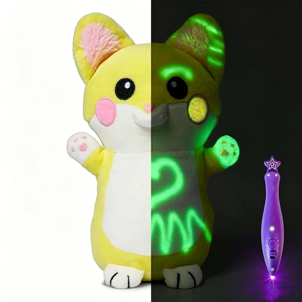 Glow-in-the-Dark Doodle Plush Doll Toy, Luminous Light Painting Plush Toy, Educational Stress Relief Toy, Birthday Gift