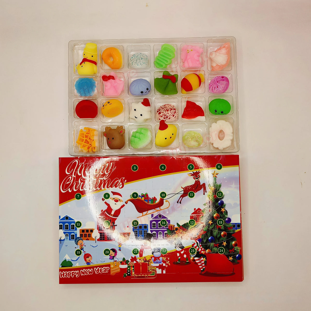 Christmas Squishy Advent Calendar 2026 24 Days Countdown Dumpling Squishy Stress Relief Fidget Home Decoration Surprise Gift Box