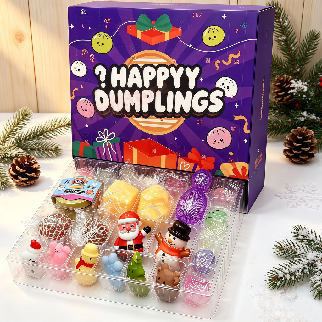 Christmas Squishy Advent Calendar 2026 24 Days Countdown Dumpling Squishy Stress Relief Fidget Home Decoration Surprise Gift Box