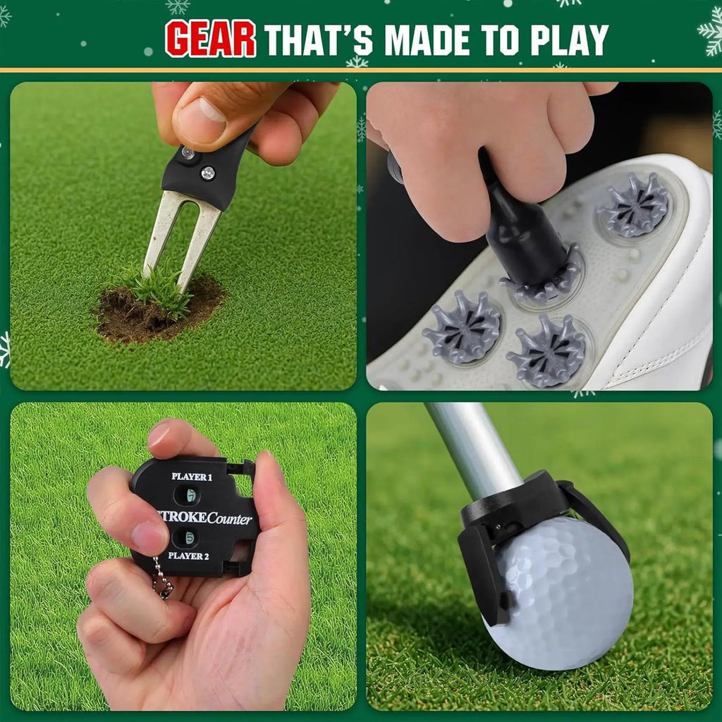 Christmas Calendar Countdown to Christmas 24 Boxes Accessory Set Golf Themed Design for Men Women Boys Girls Stocking Stuffers