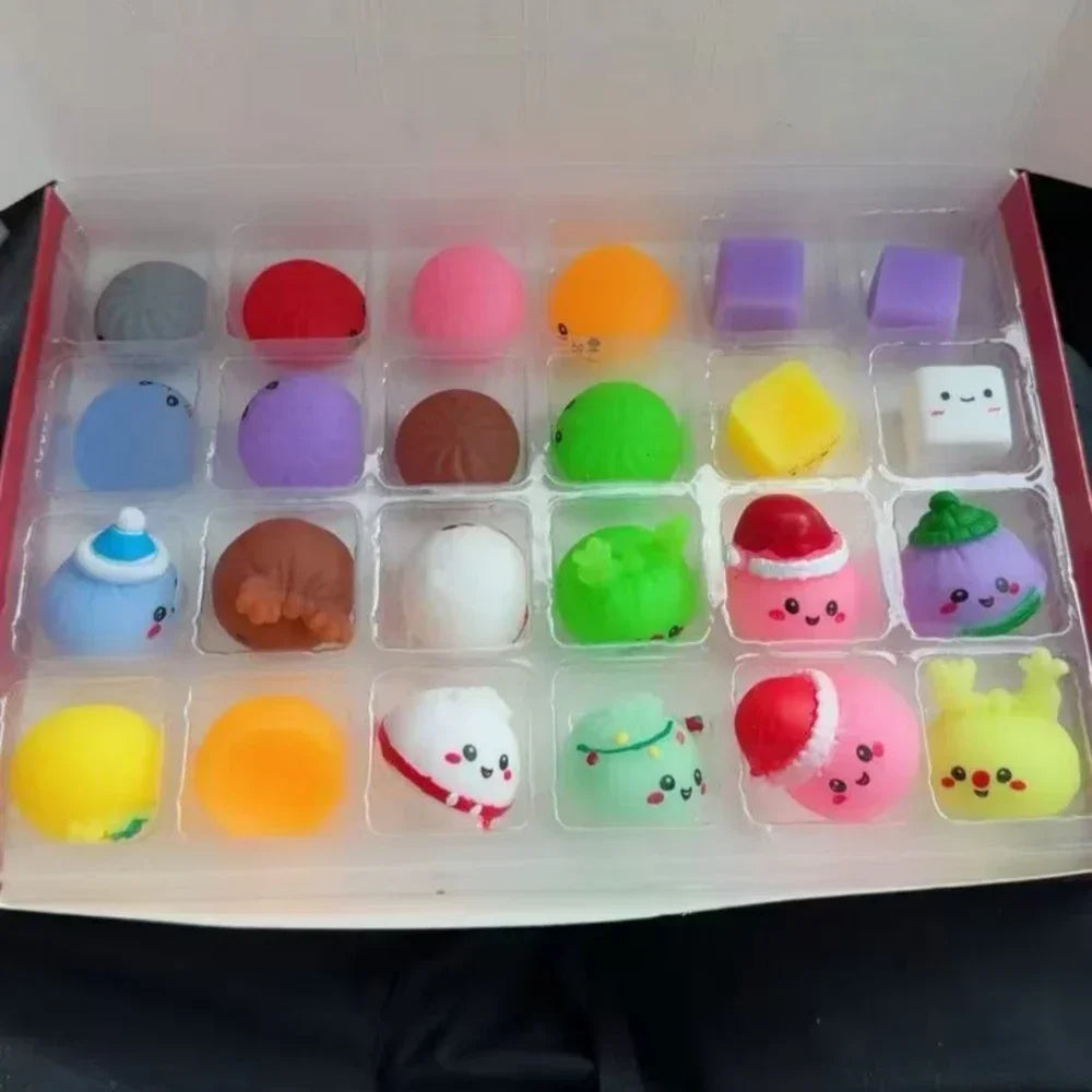 Squishy 2026 New Christmas Advent Calendar, 24 Days Countdown Surprise Box, Squeeze Sensory Gift Dumpling Slow Rebound Squishies
