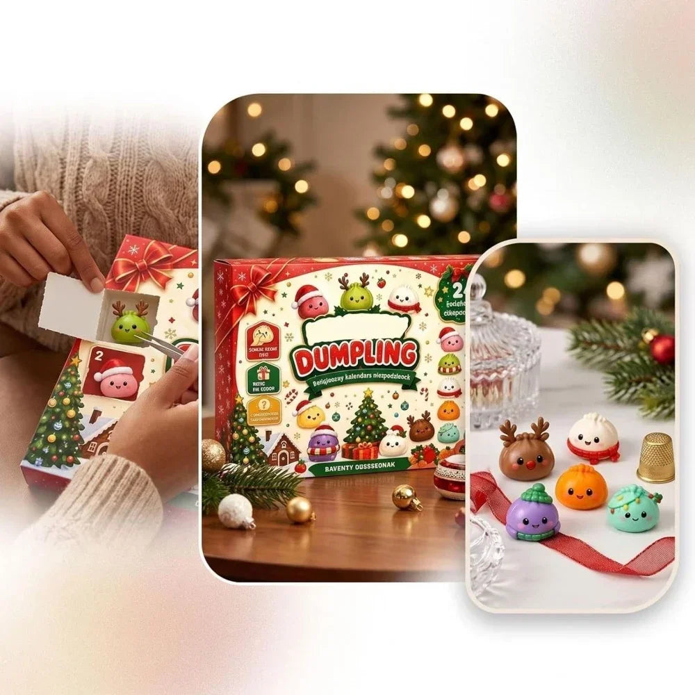 Squishy 2026 New Christmas Advent Calendar, 24 Days Countdown Surprise Box, Squeeze Sensory Gift Dumpling Slow Rebound Squishies