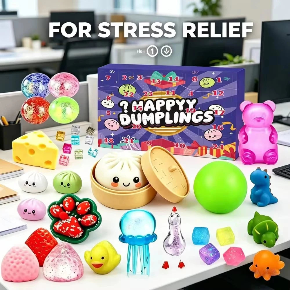 Dumpling Squishy Advent Calendar 2026 Mystery 24 Calendar Random Squishy Squeeze Fidget Stress Relief XMAS Christmas PartyGift