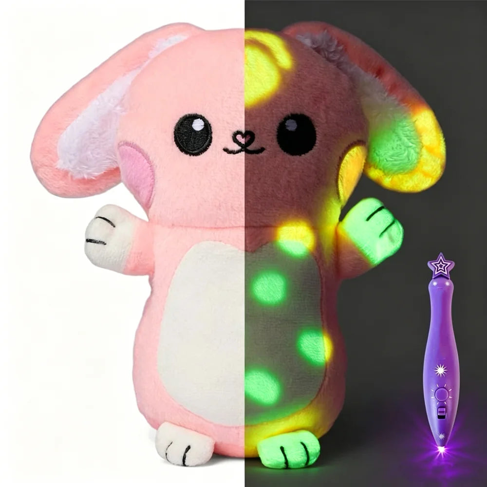 Glow-in-the-Dark Doodle Plush Doll Toy, Luminous Light Painting Plush Toy, Educational Stress Relief Toy, Birthday Gift